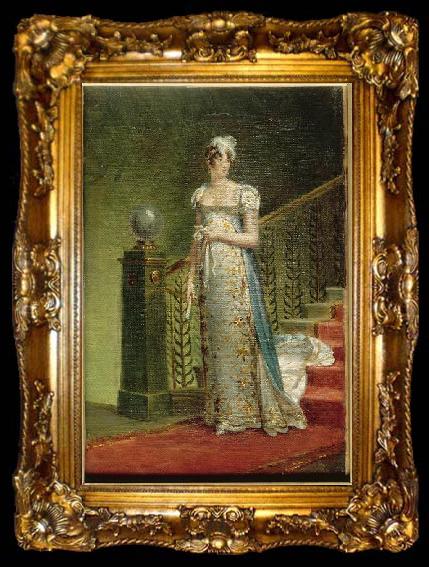 framed  Francois Gerard Portrait of Caroline Murat descending the staircase of Elysee Palace, ta009-2